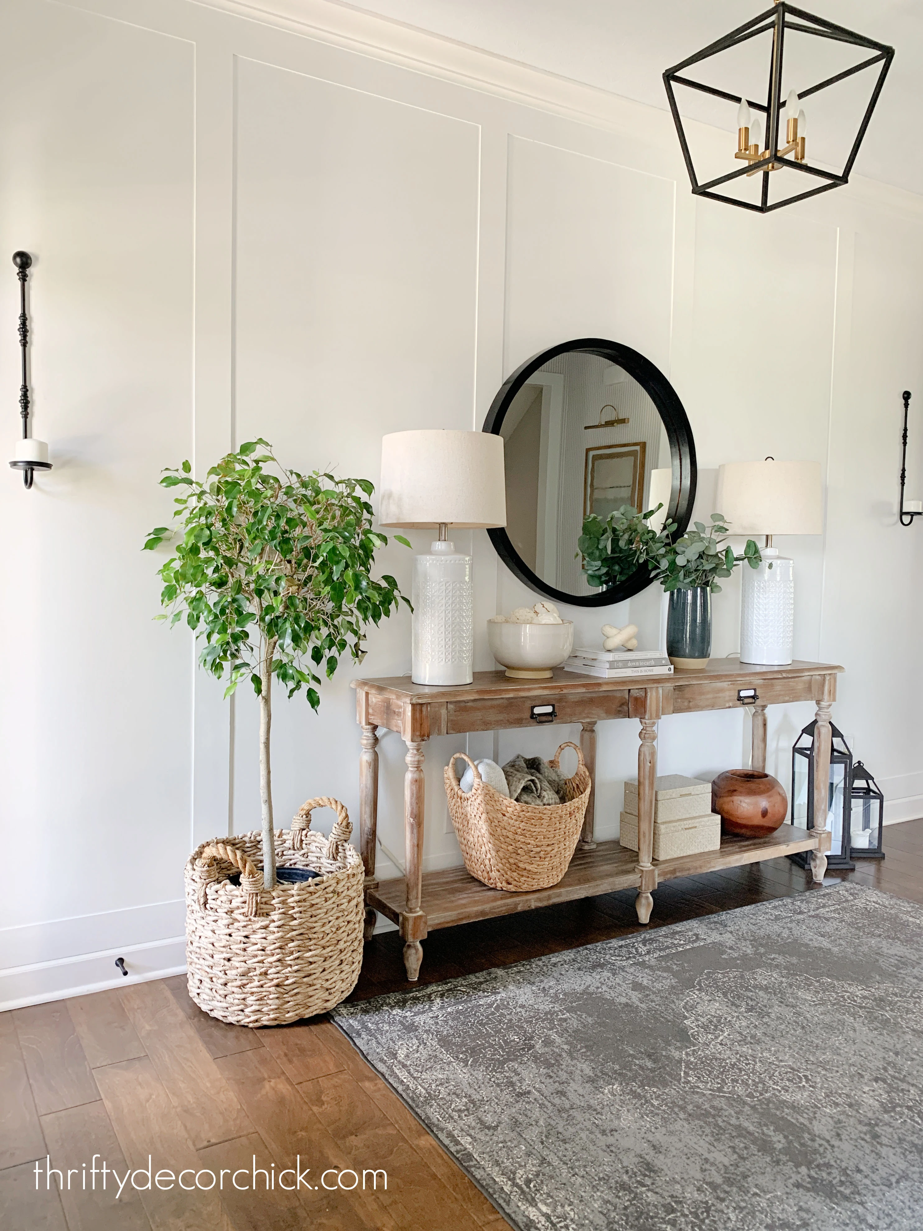 Everett farmhouse table in foyer